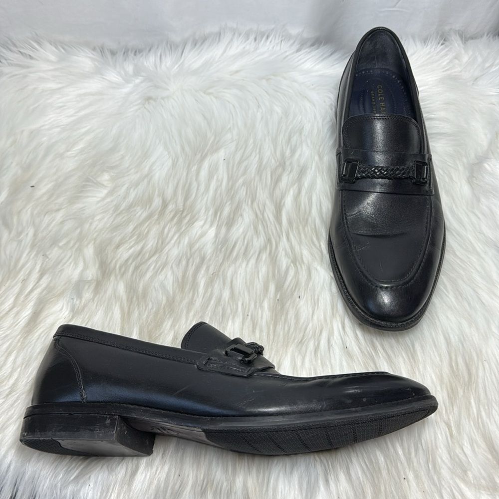 Cole Haan Grand‎ 360 Classic Black Men's Slip On Loafers Braided Bit Sz 11